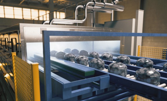 ガスボンベ部品の水消費量の削減